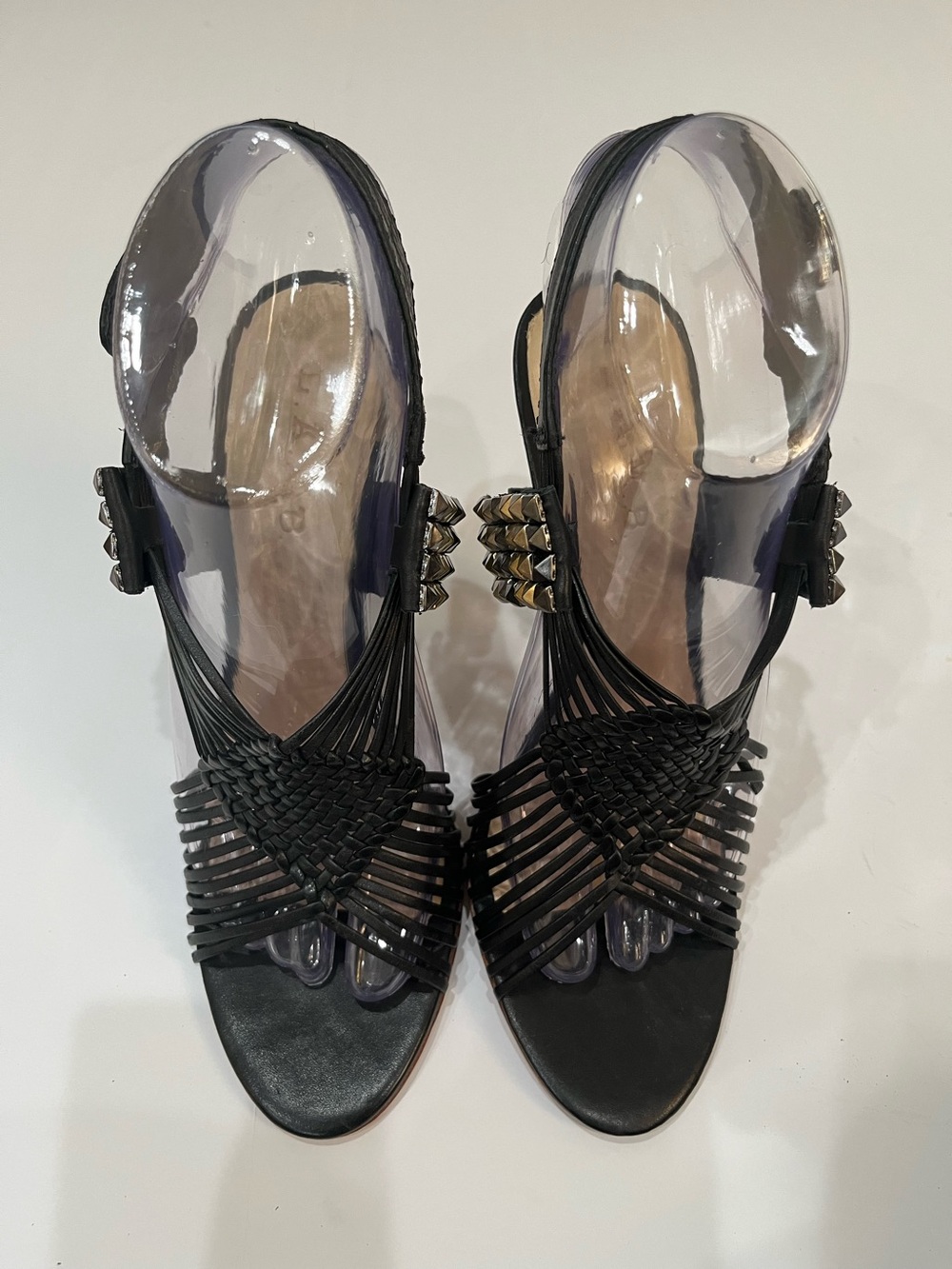 L.A.M.B. LAMB Vintage Y2K Black & Red Strappy Dakota Pumps Sz. 7.5